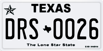 TX license plate DRS0026