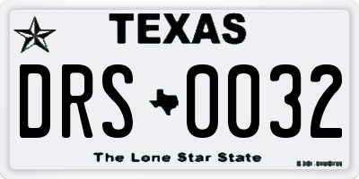 TX license plate DRS0032