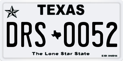 TX license plate DRS0052