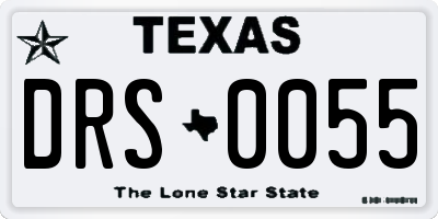 TX license plate DRS0055