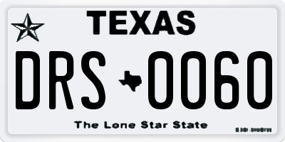 TX license plate DRS0060