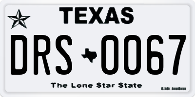 TX license plate DRS0067