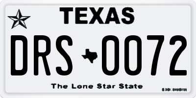 TX license plate DRS0072