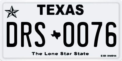 TX license plate DRS0076
