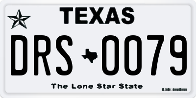 TX license plate DRS0079