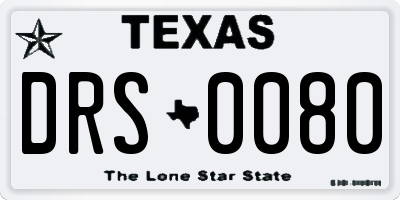 TX license plate DRS0080