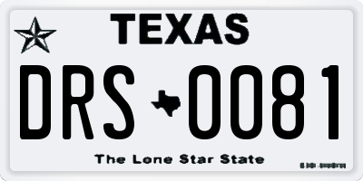 TX license plate DRS0081