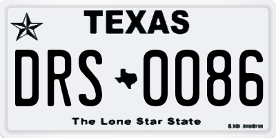 TX license plate DRS0086