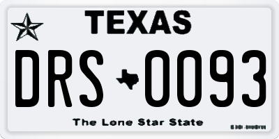 TX license plate DRS0093