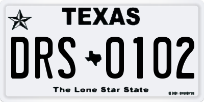 TX license plate DRS0102