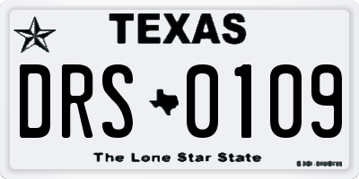 TX license plate DRS0109