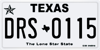 TX license plate DRS0115