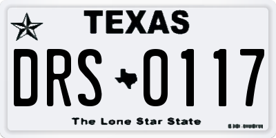TX license plate DRS0117