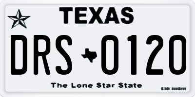 TX license plate DRS0120