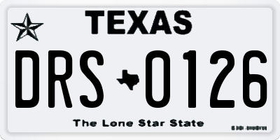 TX license plate DRS0126
