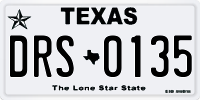 TX license plate DRS0135