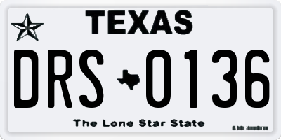 TX license plate DRS0136
