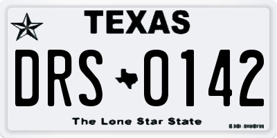 TX license plate DRS0142