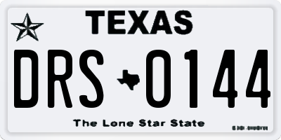 TX license plate DRS0144