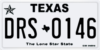 TX license plate DRS0146