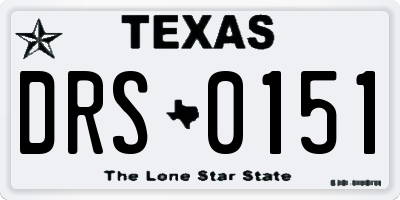 TX license plate DRS0151