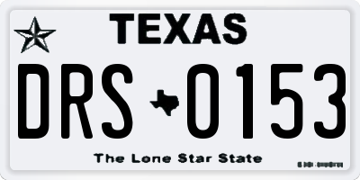 TX license plate DRS0153
