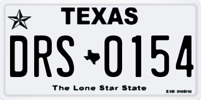 TX license plate DRS0154