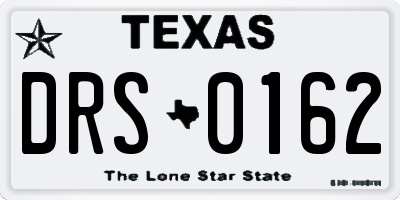 TX license plate DRS0162