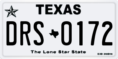 TX license plate DRS0172