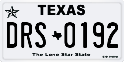 TX license plate DRS0192