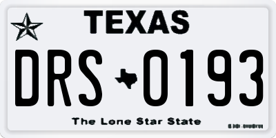 TX license plate DRS0193
