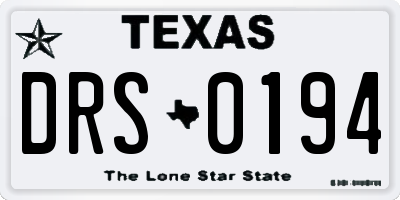 TX license plate DRS0194