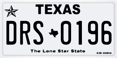 TX license plate DRS0196