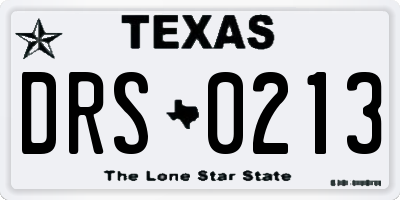 TX license plate DRS0213