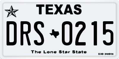 TX license plate DRS0215