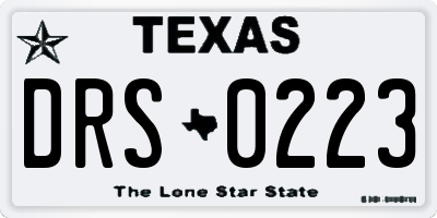 TX license plate DRS0223