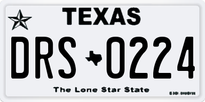 TX license plate DRS0224