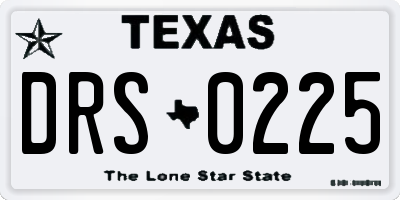 TX license plate DRS0225