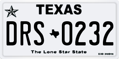 TX license plate DRS0232