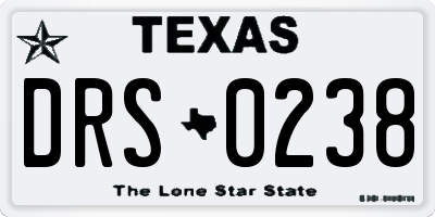 TX license plate DRS0238