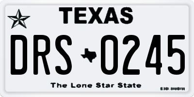 TX license plate DRS0245