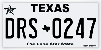 TX license plate DRS0247