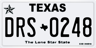 TX license plate DRS0248