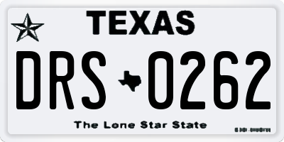 TX license plate DRS0262