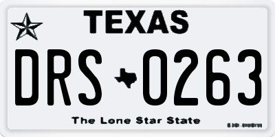 TX license plate DRS0263