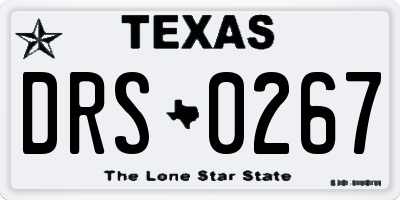 TX license plate DRS0267