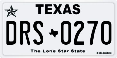 TX license plate DRS0270