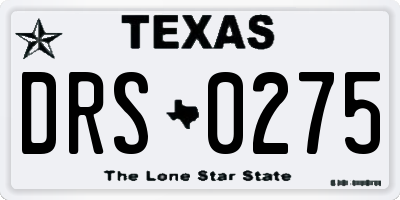 TX license plate DRS0275