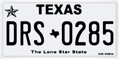 TX license plate DRS0285