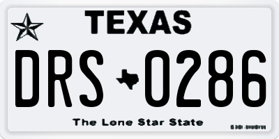 TX license plate DRS0286